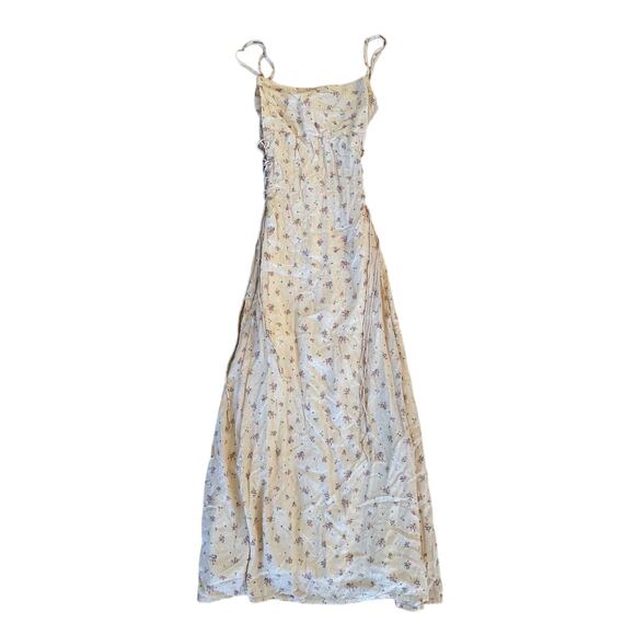 Praerie Dresses & Skirts - Praerie - Sandy Floral Side Lace up Maxi Dress in Pink